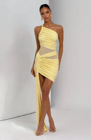 Women's Short Dress Off Shoulder Backless Elegant Ruched Mesh-10