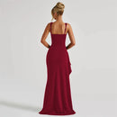 Women's Long Dress Sexy Elegant Spaghetti Straps Backless Split