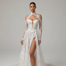 Juliette Custom Made Lace Mermaid Wedding Dress with Sexy Side Slit