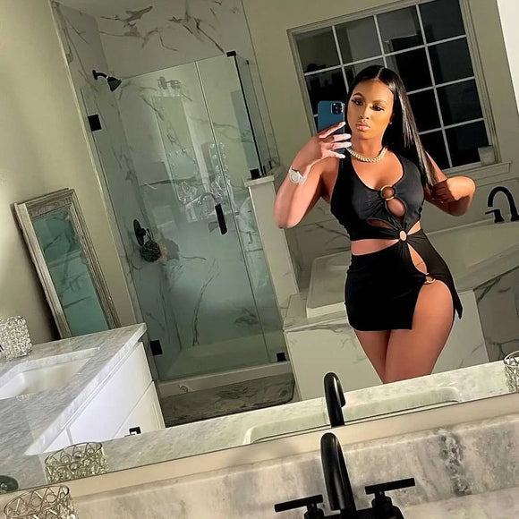 Women's Sexy Mini Dress Elegant Bodycon Stretchy Halter Neck