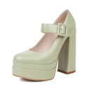 Women's shoes platform pointed toe and thick heels high quality pumps