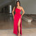 Women's dress long split elegant lace-up and backless