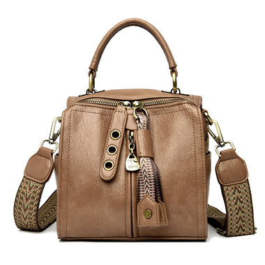Buy khaki Women's handbag tote leather luxury elegant Crossbody