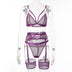 Women's lingerie set three pieces elegant in lace sexy