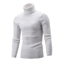 Men's sweater pullover knit casual retro twisted flower turtleneck