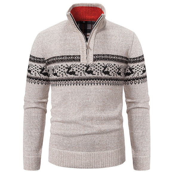 Men's Knitwear Sweater Elegant Plus Size Zipper Loose Fit Autumn Winter