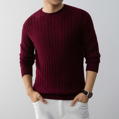 Buy wine-red Men’s Sweater Pullover Knit Elegant Loose Cool Warm Top Men’s Clothing