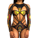 Women's swimsuit one-piece elegant  Ethnic Print