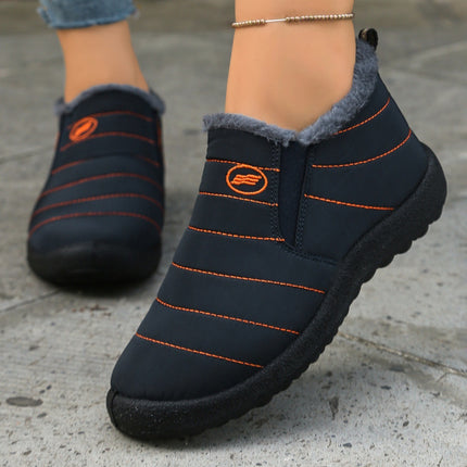 Buy st888-navy-blue Women’s Boots Elegant Ankle Cotton Fleece Lined Warm Padded Casual Plus Size