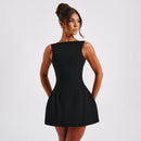 Sexy Slim Backless Mini Dress Elegant Sleeveless Summer for Women
