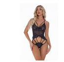 Women's lingerie jumpsuit in lace elegant crotchless