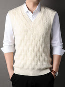 Men's Vest Elegant Knitted Woolen Twisted Loose Sleeveless Business