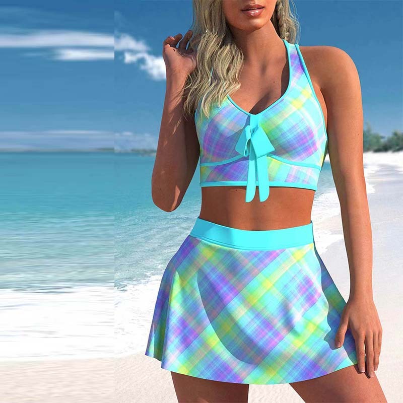 Women's swimwear tankini set two-Pieces tank and skirt print