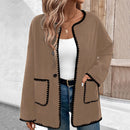 Women's cardigan jackets elegant buttoned open front with pockets