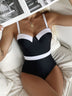 Women's swimsuit one-piece Push Up Contrast color fashion bikini