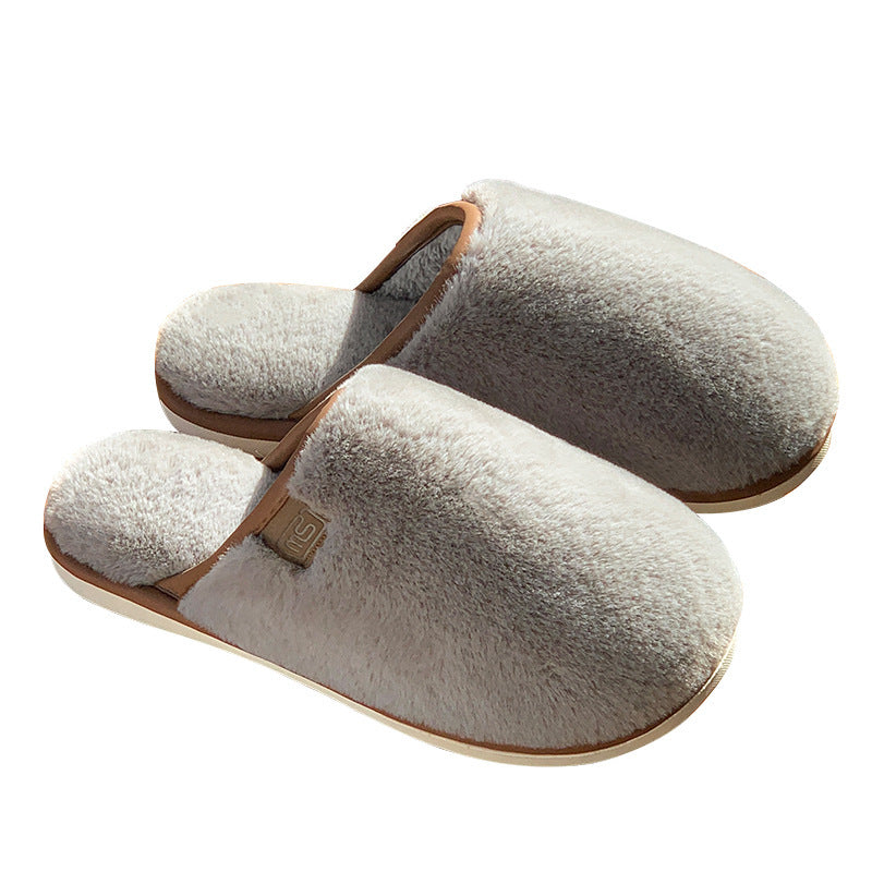 Women's slippers plush elegant warm and solid non-slip