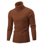 Men's sweater pullover knit casual retro twisted flower turtleneck-14