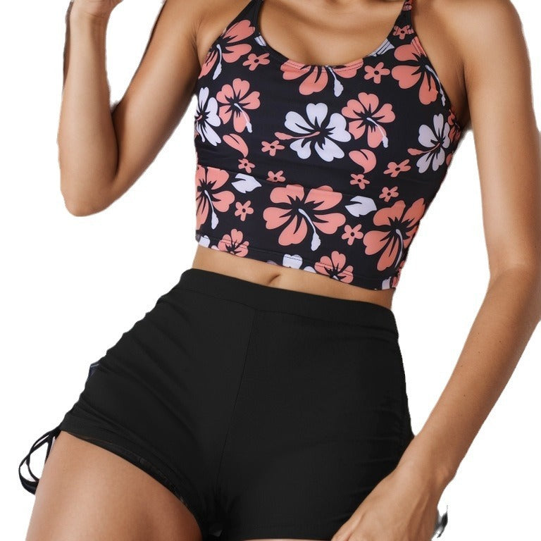 Women's Swimwear bikini set 2 Piece floral Print Tankini stretch Boxer