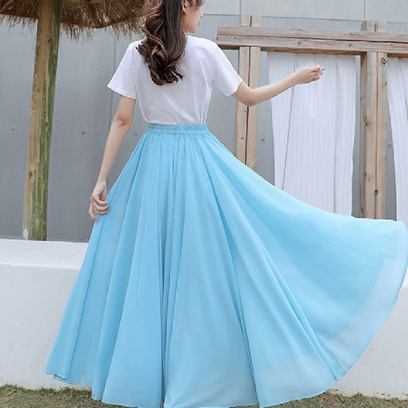 Women's long skirt dance elegant chiffon