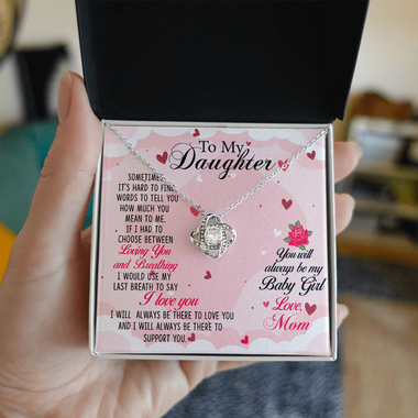 To My Daughter Beautiful Love Knot Jewelry, Heartfelt Gift from Mom or Dad