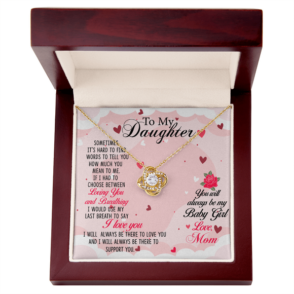 To My Daughter Beautiful Love Knot Jewelry, Heartfelt Gift from Mom or Dad