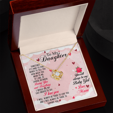 To My Daughter Beautiful Love Knot Jewelry, Heartfelt Gift from Mom or Dad