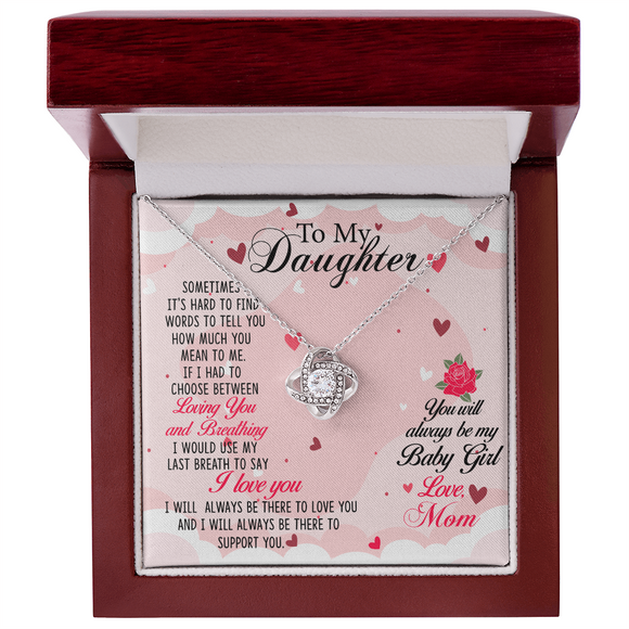 To My Daughter Beautiful Love Knot Jewelry, Heartfelt Gift from Mom or Dad