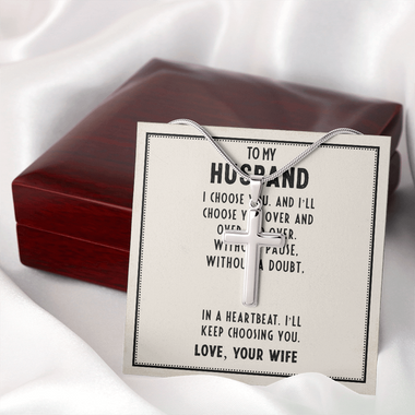 To My Husband – Romantic Artisan Cross Necklace of Eternal Love - 0