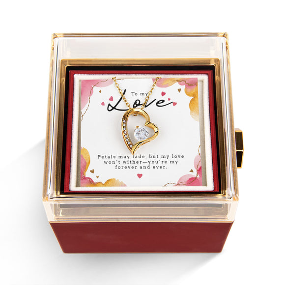 Romantic Gift For My Love – Forever Love Necklace with Preserved Rose Gift Box