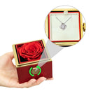 For Beautiful Mom- Eternal Love Knot Necklace with Preserved Rose Gift Box