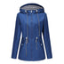 Women's jacket hooded waterproof elegant windbreaker zipper