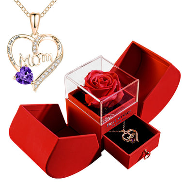 To My Love Preserved Red Rose Necklace Gift Love You Gift Set