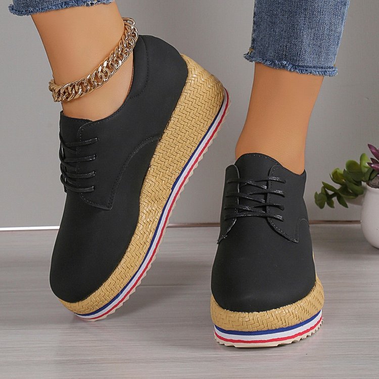 Women's shoes wedge heel lace-up elegant, comfortable Outdoor