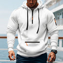 Men’s Hooded Fleece Lined Warm Zip Up Jacket Coat with Drawstring