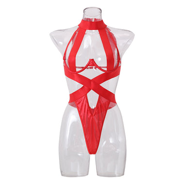 Comprar rojo Lencería crotchless de mujer sexy elegante ropa de nailon