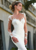 Isabella Mermaid Wedding Dress Satin Vintage Lace Detail