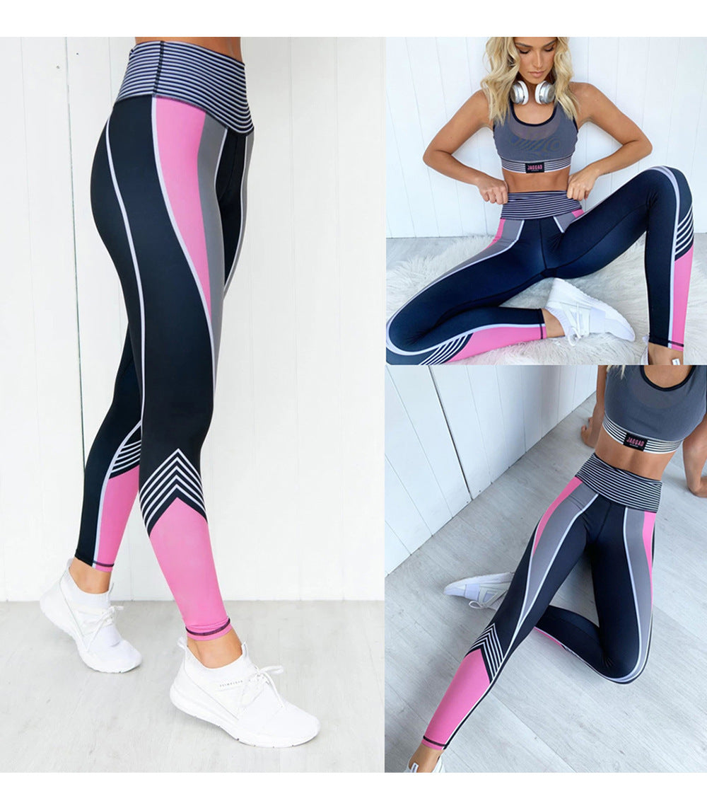 Women's Leggings Sexy Fitness, Pencil Pants, Colorblock Digital Print