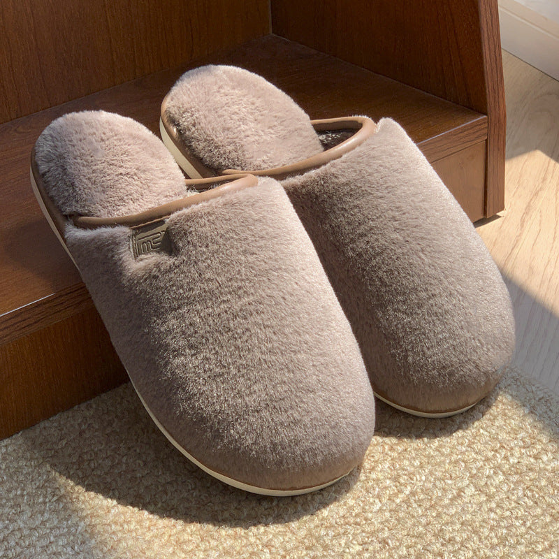 Women's slippers plush elegant warm and solid non-slip