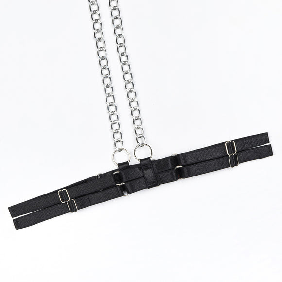 Conjunto de lencería de mujer sexy con bordado de color en contraste desmontable