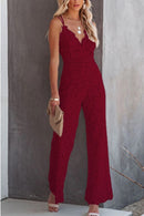 Women’s Elegant Jumpsuit Sexy Sleeveless Lace Strappy Party Outfit
