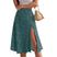 Women's midi skirt bohemian elegant high split floral print
