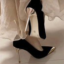 Women's Escarpins Stiletto Heels Elegant Pointed Metal-1