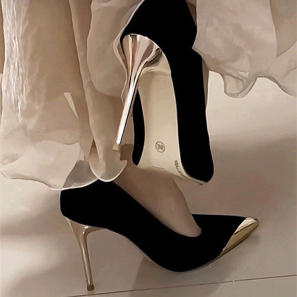 Women's Escarpins Stiletto Heels Elegant Pointed Metal