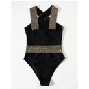 Women's swimwear one-piece elegant solid color