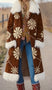 Women's Coat Elegant Long Printed Warm Western Winter Fashion