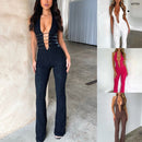 Women's Jumpsuit Sexy Lace Up Slim Fit See Through Backless Fashion-5