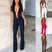  Women's Jumpsuit Sexy Lace Up Slim Backless See Through Fashion