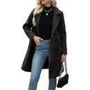 Women’s Coat Elegant Slim-Fit Mid-Length Double-Breasted Turn-Down Collar-7