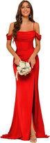 Women’s Mermaid Gown Bridesmaid Satin Off Shoulder 