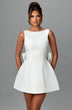 Sexy Mini Dress Women Big Bows Beads Elegant Backless Sleeveless Party Dress
